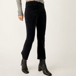 Free People In My Feelings Velvet Crop Slim Flare Pants